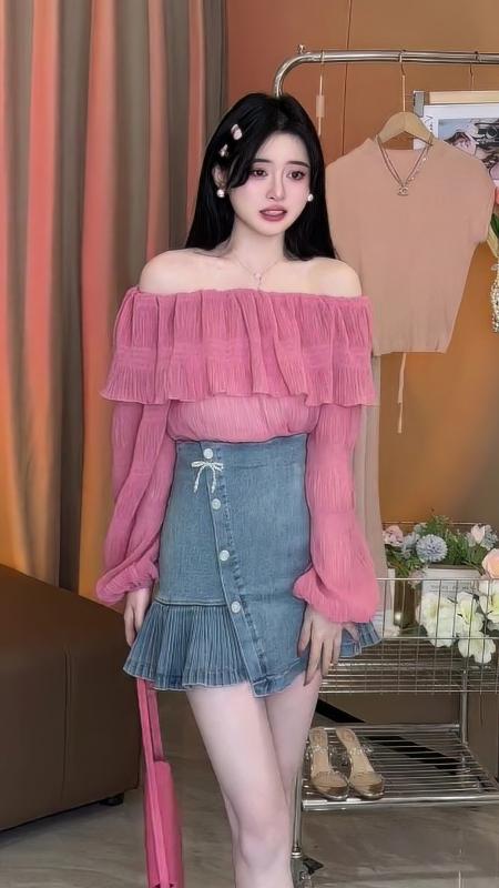 おしゃれ オフショルダー シャツ パンツ セット デニム 楽天市場】オフショルダー(素材(生地・毛糸)デニム