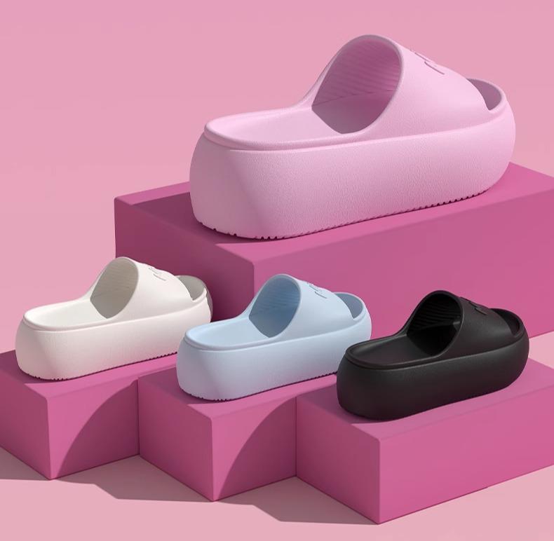 eva サンダル 厚底 レディース 室内 滑りにくい 軽い 静音 柔らかい クッション 履きやすい 歩きやすい リカバリー コンフォート スリッパ シューズ バスルーム アウトドア ビーチ 普段使い おしゃれ シンプル カジュアル ピンク 黒 水色 英字