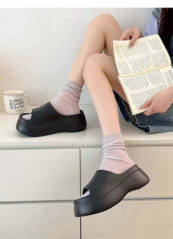 eva サンダル 厚底 レディース 室内 滑りにくい 軽い 静音 防臭 柔らかい クッション 履きやすい リカバリー コンフォート スリッパ シューズ バスルーム アウトドア ビーチ 普段使い おしゃれ シンプル カジュアル 黒 白 ローズレッド