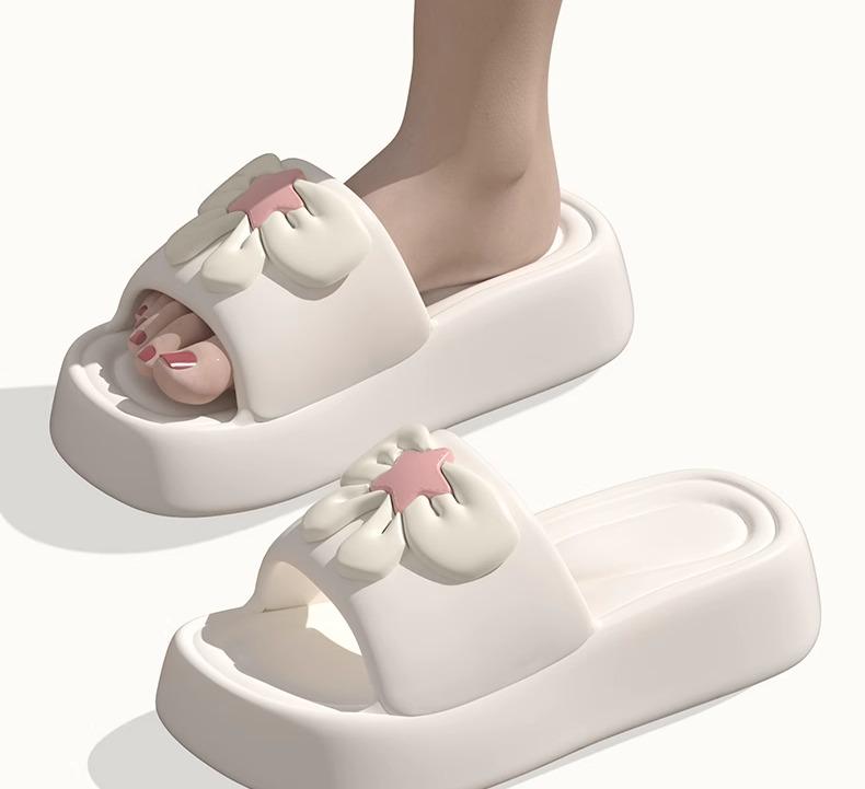 eva サンダル 厚底 レディース 室内 滑りにくい 軽い 静音 柔らかい クッション 履きやすい リカバリー コンフォート スリッパ シューズ バスルーム アウトドア ビーチ 普段使い かわいい ガーリー カジュアル 白 ピンク 黒 リボン 星