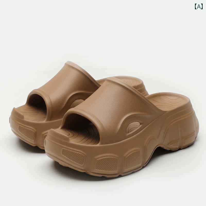 eva サンダル 厚底 レディース 室内 滑りにくい 軽い 柔らかい クッション 履きやすい 歩きやすい リカバリー コンフォート スリッパ シューズ バスルーム アウトドア ビーチ 普段使い おしゃれ シンプル カジュアル 黒 ベージュ 茶色