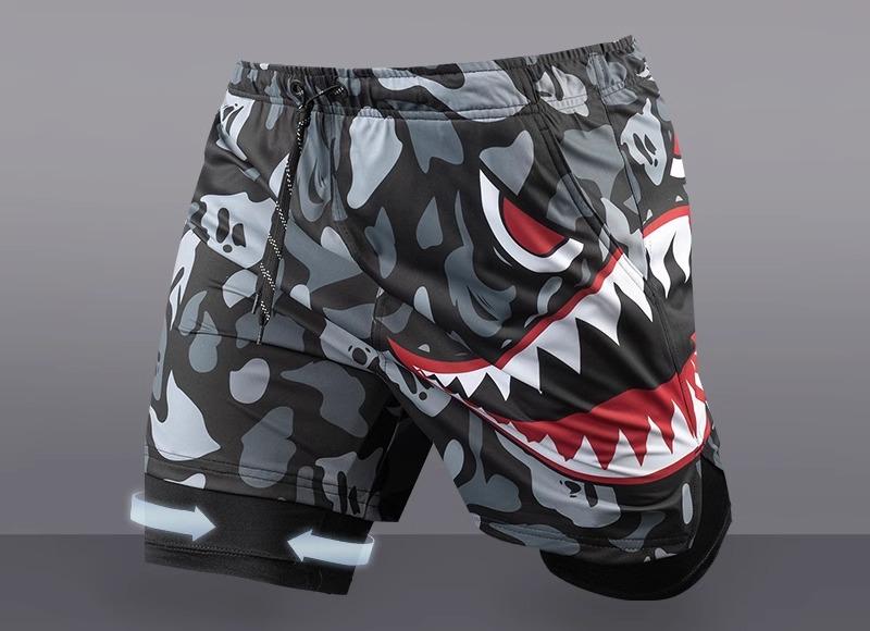 水着 メンズ おしゃれ ダブルレイヤー ボクサーパンツ 大きいサイズ 速乾 通気性 ストレッチ ビーチ プ..