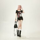 Tシャツ レディース 夏 人物プリント 大きめ襟口 スリムフィット 半袖 ヴィンテージ風 個性的 かわいい