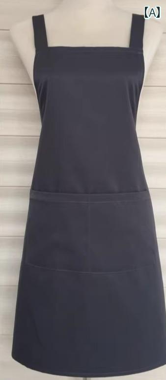 エプロン 韓国 エステ サロン ネイル 花屋 カフェ 作業用 汚れ防止 ユニフォーム ポケット 調節可 フリ..