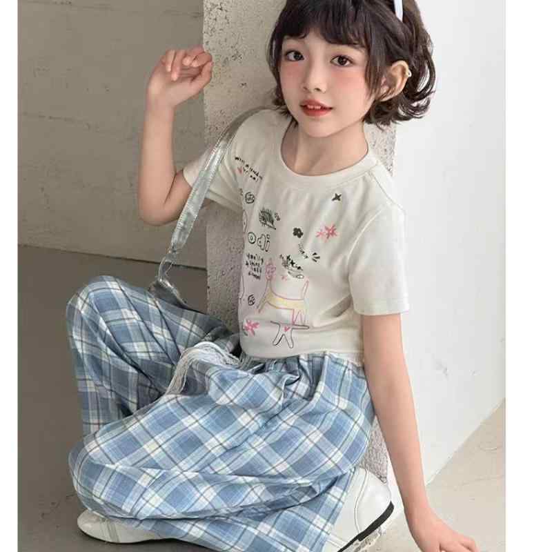 セット内容: 2点セット 素材: ポリエステル 着用シーン: 普段使い 組み合わせ: Tシャツ＋パンツ 厚さ: 薄手 機能: ひんやり感 前開き仕様: プルオーバー 性別: 女の子 カラー: ピンクセット.ブルーセット.ブラックセット