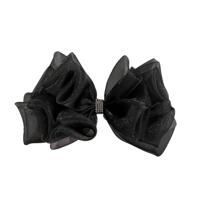 ヘアクリップ 大人可愛い レディース オーガンジー リボン バレッタ プリンセス 弾力 かわいい ヘアア..