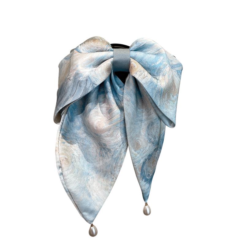 ヘアクリップ 大人可愛い レディース 後ろ髪 軽やか おしゃれ 油絵風 タイダイ 上品 韓国 ヘアアクセサ..