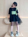 ワンピース キッズ 女の子 子供 夏 ガールズ 大人っぽい 半袖 シアー 夏服 かわいい キャミソール 重ね着風 おしゃれ(4)