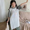 ワンピース キッズ 女の子 夏 韓国 レース 透かし模様 ゆったり リボン 可愛い 重ね着