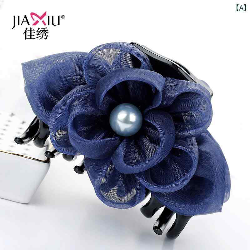 ヘアクリップ 大人 可愛い レディース 韓国 シンプル 大きめ 花柄 デコレーション 布 披露宴 パーティ..