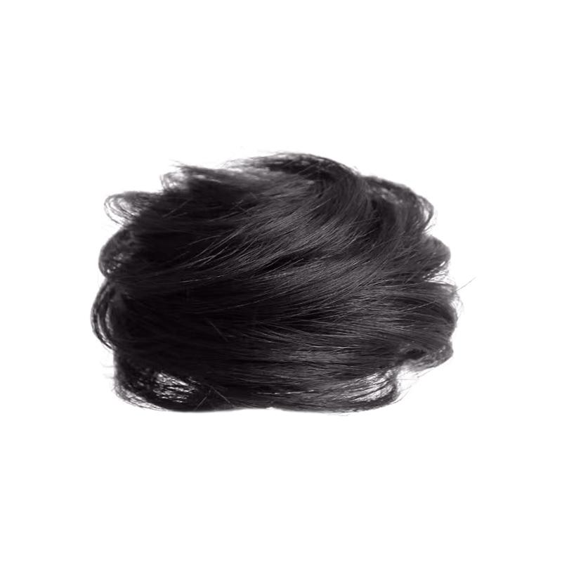 ヘアゴム 大人 かわいい レディース フェイクヘア 低めお団子 ふんわり つぼみ風 マジックポニー レト..