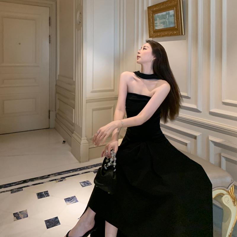 ワンピース レディース ニット ビスチェ風 ロング丈 透かし ロマンチック きれいめ エレガント リゾート 抜け感 春夏