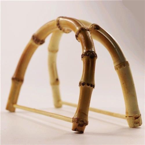 持ち手 バンブー 竹 ハンドル 取っ手 パーツ 手芸 手作り ハンドメイド DIY D字型 円形 小さめ ハンドバッグ シンプル おしゃれ
