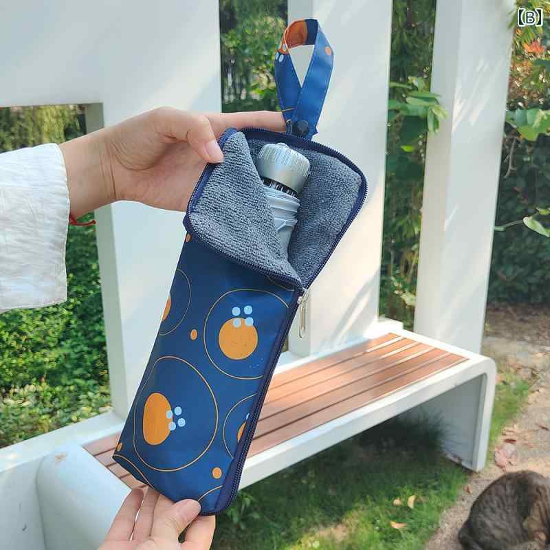 傘カバー 折りたたみ 吸水 収納 バッグ ポータブル 防水 裏起毛 チェック柄 シンプ...