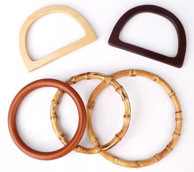 持ち手 木材 ハンドバッグ お出かけ 普段使い DIY ハンドメイド 手作り 手芸 取っ手 ハンドル パーツ 丸型 楕円形 長方形 ベージュ 茶 シンプル おしゃれ