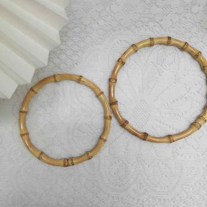 持ち手 バンブー 竹 円形 DIY ハンドメイド 手芸 手作り パーツ ハンドバッグ 普段使い お出かけ 大きめ 小さめ シンプル おしゃれ