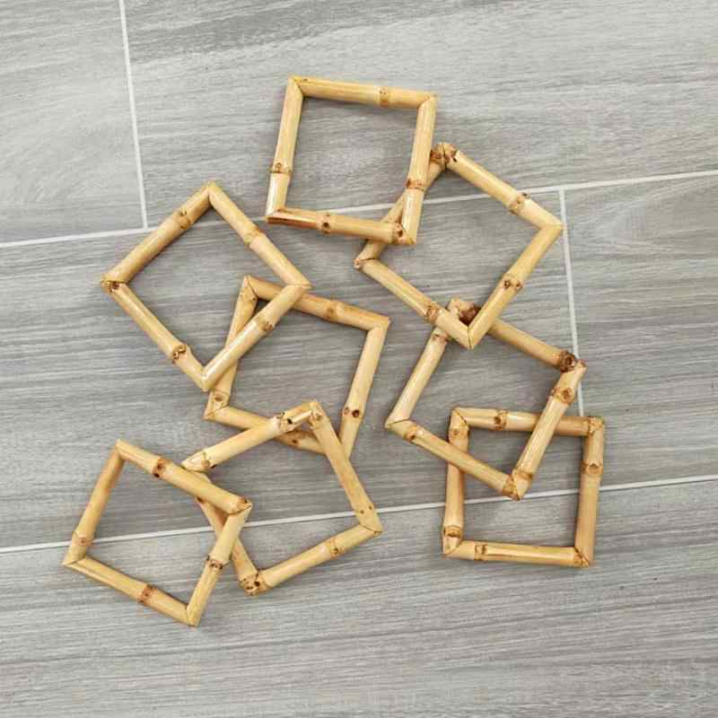 持ち手 バンブー 竹 小さめ セット スクエア ハンドル 取っ手 パーツ DIY ハンドメイド 手芸 手作り アクセサリー シンプル おしゃれ