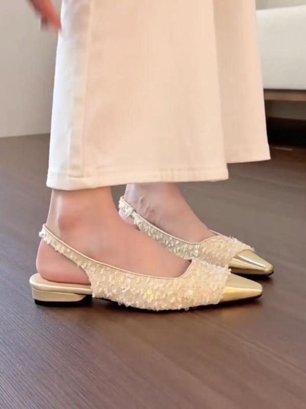 バックストラップ パンプス 夏 レディース マイクロファイバーレザー ポインテッドトゥ フラット オフィス パーティー フレンチ おしゃれ アプリコット ピンク 黒