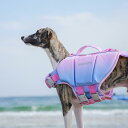 犬 ライフジャケット あごのせ 小型 中型 大きいサイズ 厚手 高浮力 溺れ防止 ハンドル ペット服 防水 速乾 ビーチ 川遊び ピンク 青 グラデーション 人...