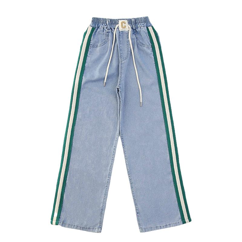 長ズボン キッズ おしゃれ ボトムス 女の子 夏 薄手 デニム ワイドパンツ 子供 虫よけ 蚊よけ ビッグシ..