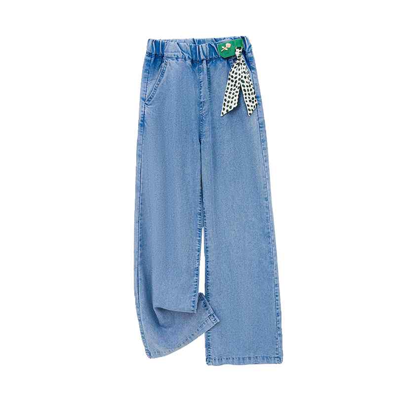 シルエット: ワイド ウエスト: ハイウエスト 裏地: なし パンツ丈: ロング 素材: ライセル繊維 ウエスト仕様: ゴム仕様 厚さ: 薄手 デザイン: 蝶結び 機能: 防虫 タイプ: デニムパンツ.スカートパンツ カラー: 蝶結びスカー...