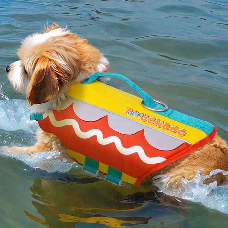 犬 ライフジャケット あごのせ 夏 アウトドア ペット服 スイムウェア 高浮力 溺れ防止 ハンドル 中小型..