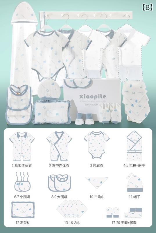 フロントップ楽天市場店のベビー服 前開き 新生児 肌着 インナー ロンパース スタイ セット ギフト 贈り物 出産祝い 綿 夏 軽量 通気性 男の子 女の子 青 黄 ピンク かわいい｜アングル3