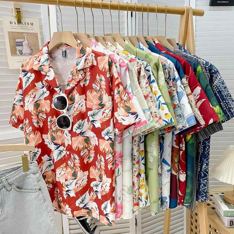 総柄古着ヴィンテージレディース長袖シャツブラウス USA製 70年代 70s TURTLE BAX 花柄 丸襟 ブラウス 民族 プル