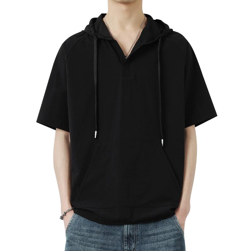 パーカー 夏 メンズ おしゃれ Tシャツ 薄手 半袖 フード カジュアル ゆったり ストリート