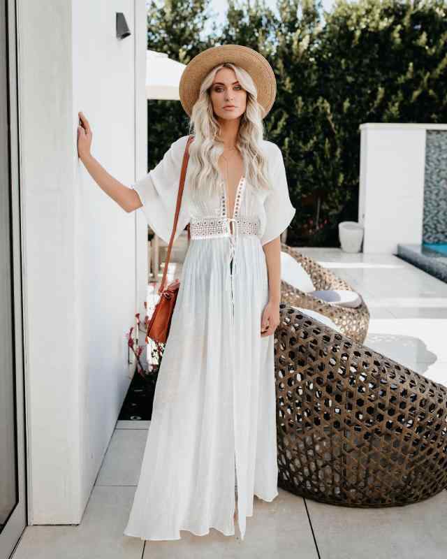 ビーチ カバーアップ 夏 レディース 半袖 ロング カーディガン 日焼け対策 薄手 羽織り ゆったり レース 水着 ビキニ 海 プール リゾート カジュアル おしゃれ 黒 白 ピンク