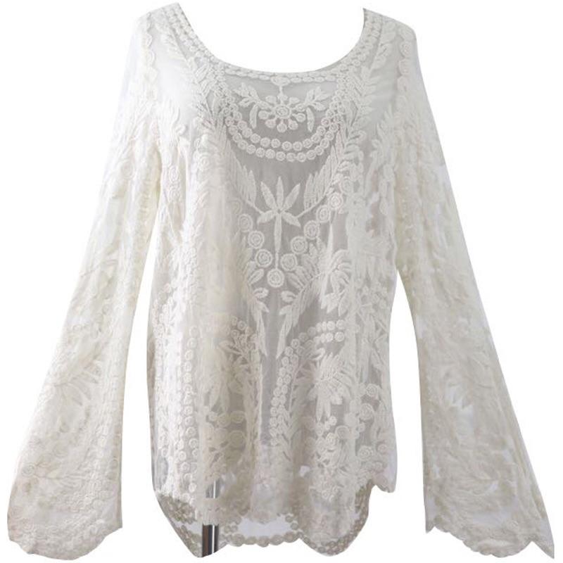 ビーチ カバーアップ 夏 レディース 日焼け対策 ゆったり プルオーバー レース 透かし編み ビキニ 水着 海 プール リゾート カジュアル おしゃれ 白 アプリコット 花柄