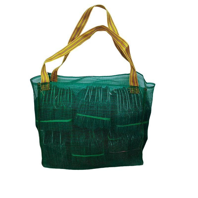 バッグ ネット メッシュ 漁網 エビ ケージ 収納 ウナギ ハンドバッグ ショルダー アウトドア バックパック 手提げげ 厚手 大容量 釣り 緑
