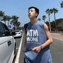 タンクトップ メンズ おしゃれ 夏 ノースリーブ ゆったり スポーツ バスケットボール カジュアル 薄手 シンプル ロゴ