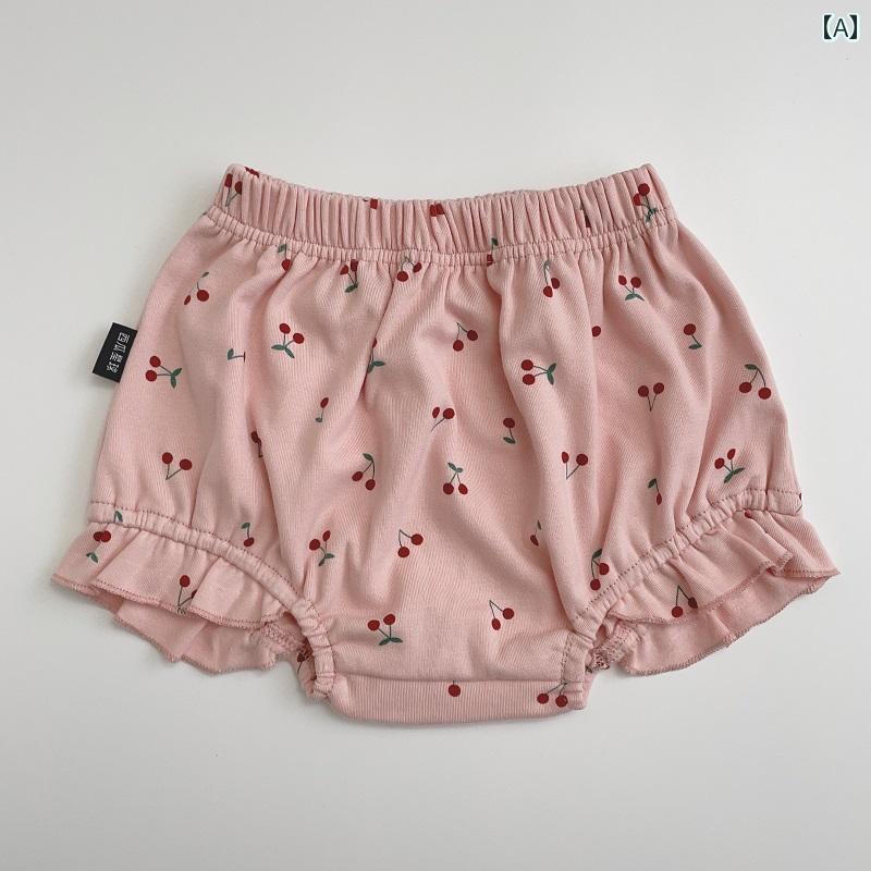 かぼちゃパンツ ベビー キッズ 女の子 ブルマ 韓国 春夏 綿 ウエストゴム フリル ...