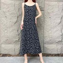 ワンピース レディース おしゃれ 春 花柄 キャミワンピース ノースリーブ フレンチ風 ゆったり 夏 シンプル キャミソール 小花柄