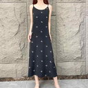 ワンピース レディース おしゃれ 春夏 フレンチ ノースリーブ キャミソール 花柄 ゆったり プリント