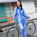 カッパ レインコート 上下 セット セパレート ロング レディース メンズ 大人 大きいサイズ 自転車 バイク 雨具 防水 EVA フード つば広 ボタン ポケ...