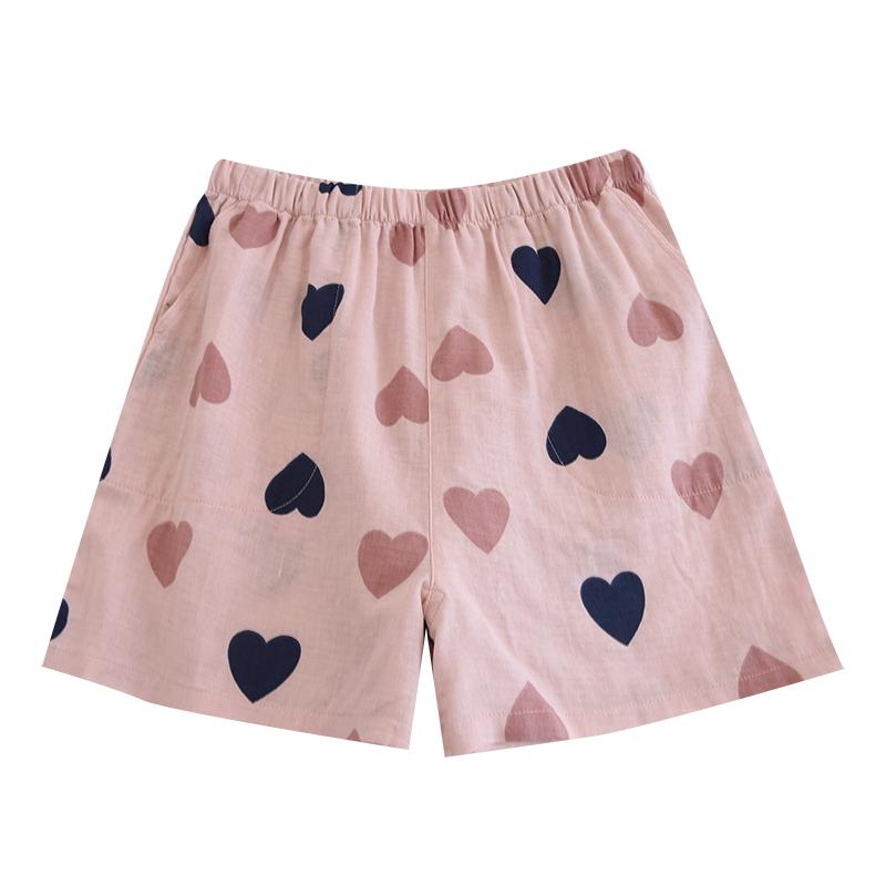 Cotton - ショートパンツ レディース 部屋着 おしゃれ 夏 薄手 ガーゼ ルームウェア ハイウエスト ゆったり かわいい カートゥーン 熊柄 丈 パジャマ