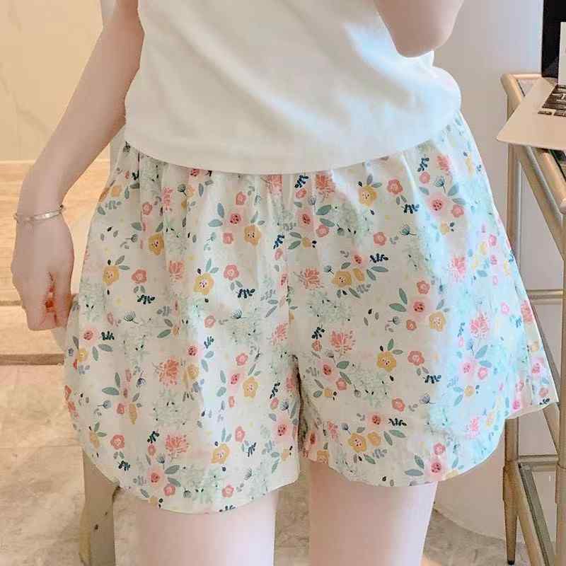 Nylon, Rayon, Polyester - ショートパンツ レディース 部屋着 おしゃれ 薄手 夏 ゆったり 通気性 花柄 四分丈 パジャマ ルームウェア