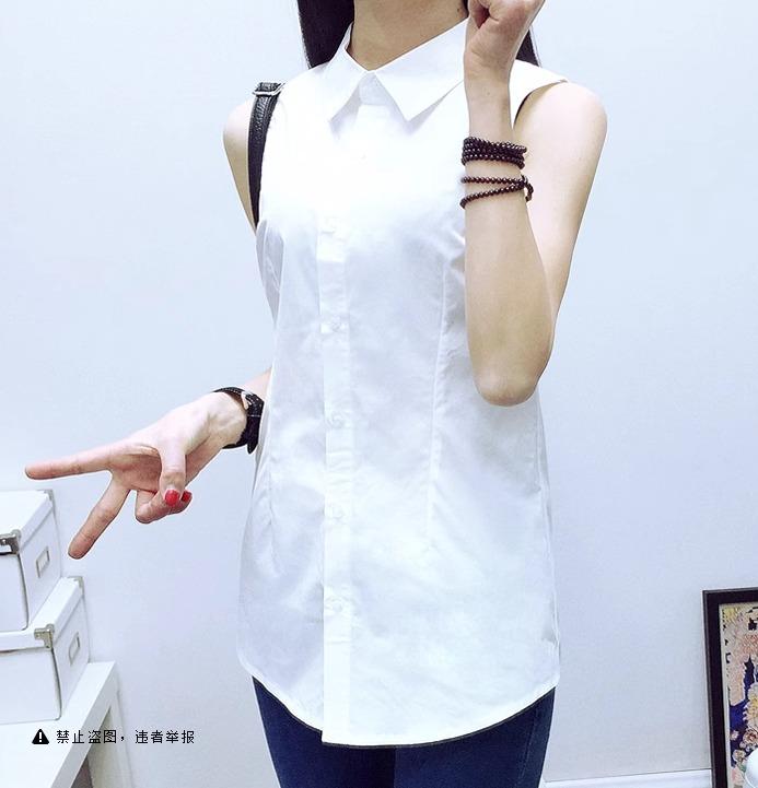 シャツ レディース ノースリーブ おしゃれ 韓国 綿 夏 トップス 通気性 吸湿 カジュアル 普段使い お出かけ 通勤 オフィス 襟 前開き ボタン 無地 シンプル 白 黒 大きいサイズ