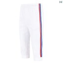 スポーツウェア ハーフパンツ おしゃれ 7分丈 メンズ レディース 夏 ジョガー ストライプ レッド ホワイト ブルー 三本ライン カジュアル ランニング 中国