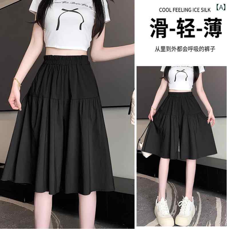 ガウチョパンツ レディース 大人 おしゃれ 大きいサイズ 夏 薄手 涼しい 快適 5分丈 花びら 体型カバー ゆったり カジュアル