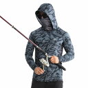 釣り ラッシュガードパーカー メンズ 日焼け防止 速乾 通気性 アウトドア 長袖 メッシュ 紫外線対策 耐摩耗性 涼しい 大きいサイズ 迷彩 グレー おしゃれ
