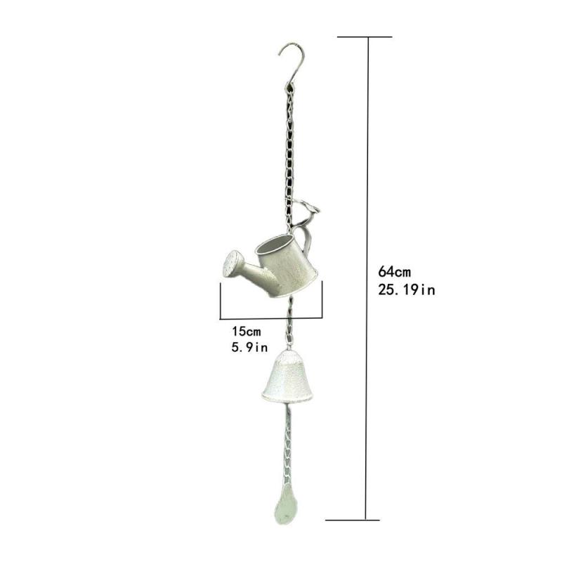 ガーデン オーナメント 吊り下げ アイアン 風鈴 屋外 デコレーション アクセサリー ヨーロピアン アンティーク調 じょうろ 玄関 ドア バルコニー おしゃれ 茶 緑 白