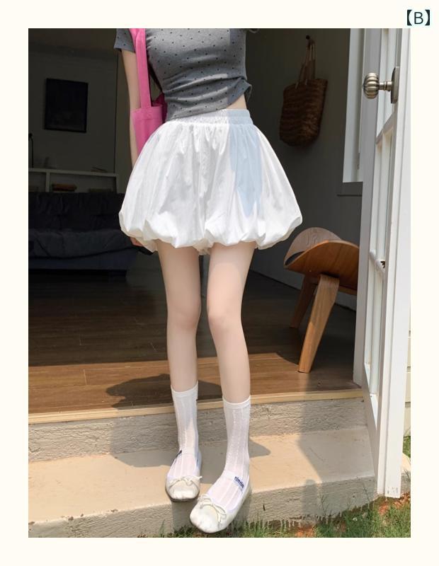 フロントップ楽天市場店のかぼちゃパンツ レディース 白 バルーン つぼみ 夏 ハイウエスト Aライン バレエ風 脚長 体型カバー 可愛い｜アングル2