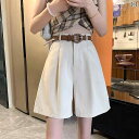 ショートパンツ レディース 春夏 薄手 大きいサイズ ハイウエスト 5分丈 ワイド ゆったり 体型カバー カジュアル 美脚 着回し