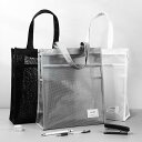 メッシュバッグ レディース おしゃれ 持ち手 ジッパー 収納 通気性 カジュアル 普段使い 旅行 お出かけ 海水浴 ビーチ プール 縦型 スクエア 大容量 子供...