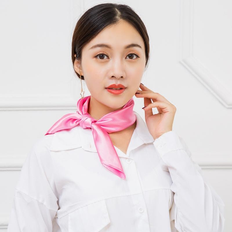スカーフ レディース 無地 韓国 シンプル 小さめ バンダナ風 オフィス ビジネス フォーマル 制服 首元 アクセサリー