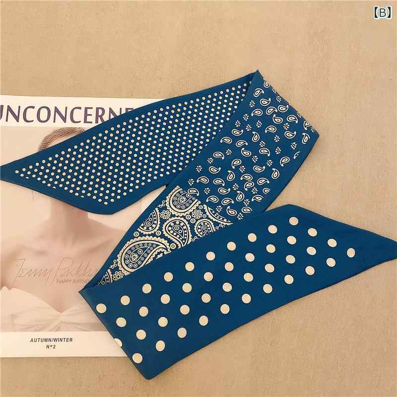 スカーフ レディース 春秋 韓国 おしゃれ レトロ 小物 首元 日焼け防止 プリント 豹柄 ドット柄 バンダナ風 マルチ 柔らかい