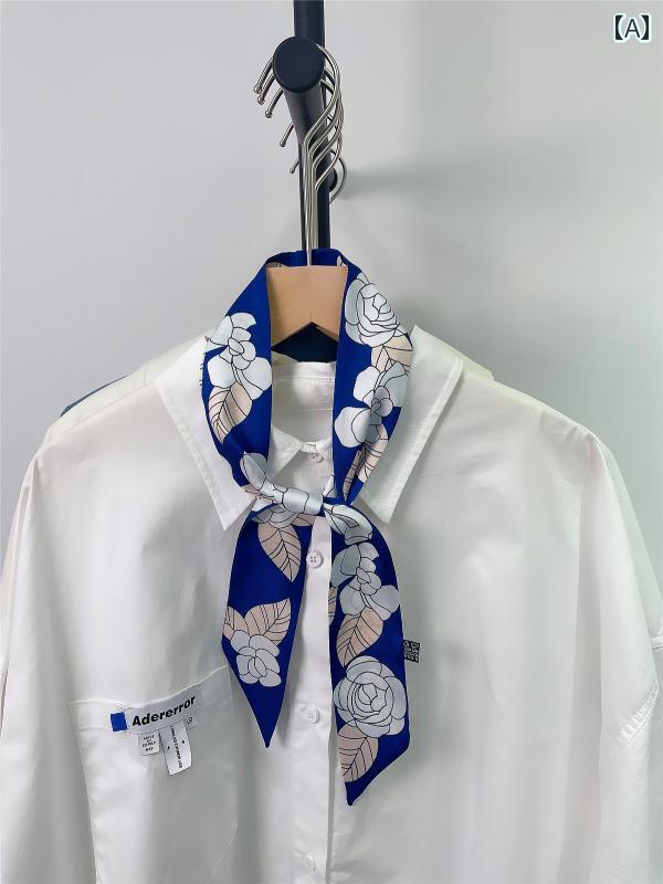 デザイン: スカーフ 素材: ポリエステル 幅: 5cm 長さ: 5cm 形状: - 機能: 装飾 柄: 植物・花柄 性別: レディース カラー: ブラック.ブルー.ホワイト.ベージュ